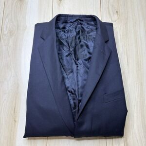 Brooks Brothers Madison Fit 100% Wool Blazer Gold Buttons Navy Blue 46R